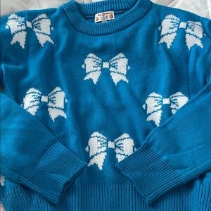Poof! Blue and White Patterned Sweater